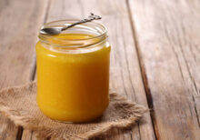 Ghee Butter Oil a traditional Indian Cuisine cooking oil in a jar